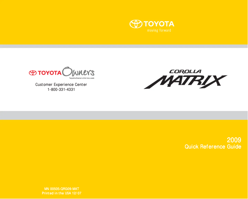 Imagen de la primera página del manual del dispositivo Matrix (2009)