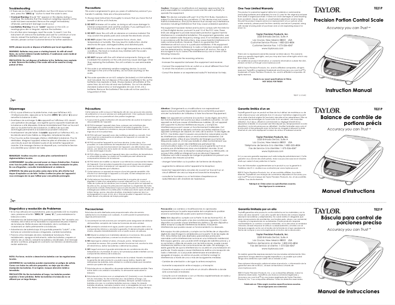 Imagen de la primera página del manual del dispositivo TE21P