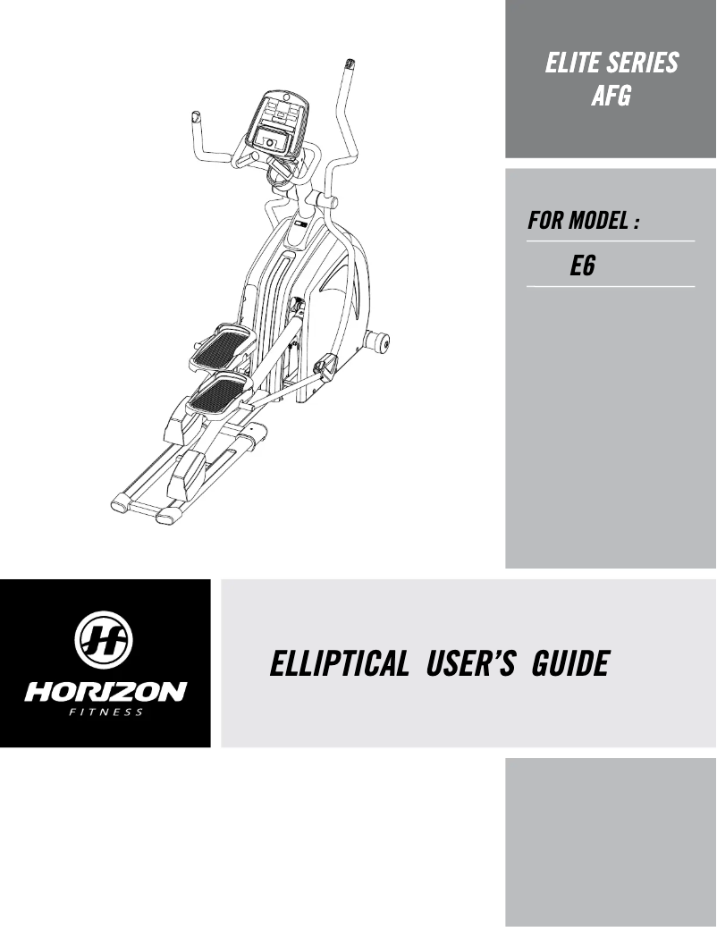 Página nº 1 - Manual de usuario Horizon Fitness Elite AFG E6