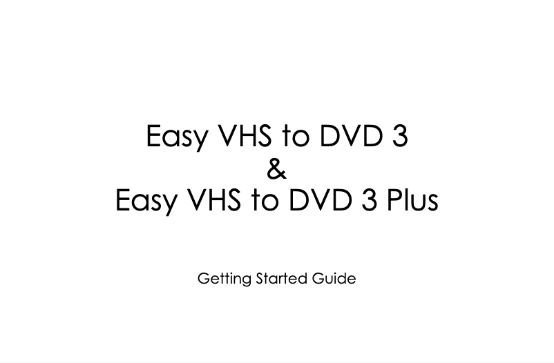 Página nº 1 - Guía de inicio rápido Roxio Easy VHS to DVD