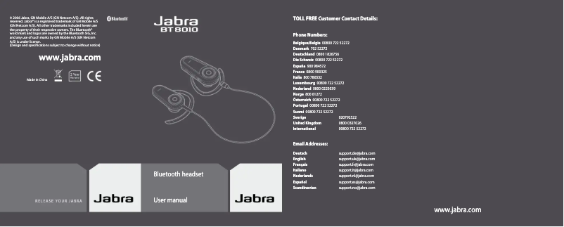 Página 1 del manual Manual de usuario Jabra BT8010