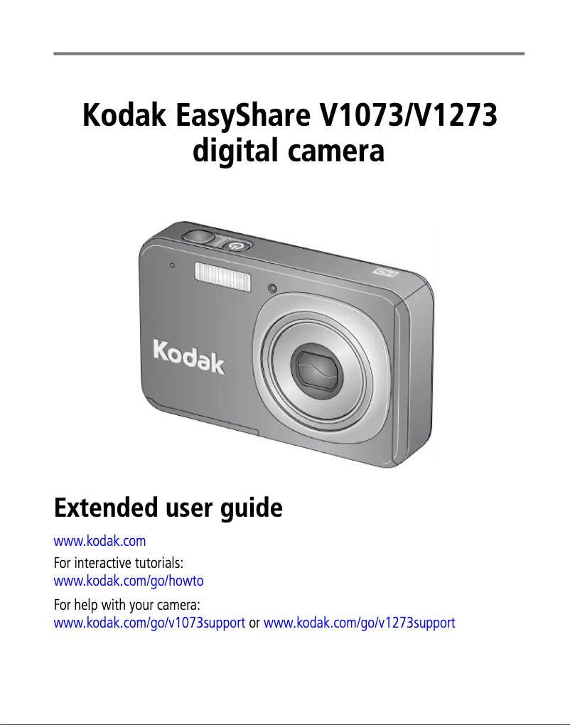 Página nº 1 - Manual de usuario Kodak EasyShare V1273