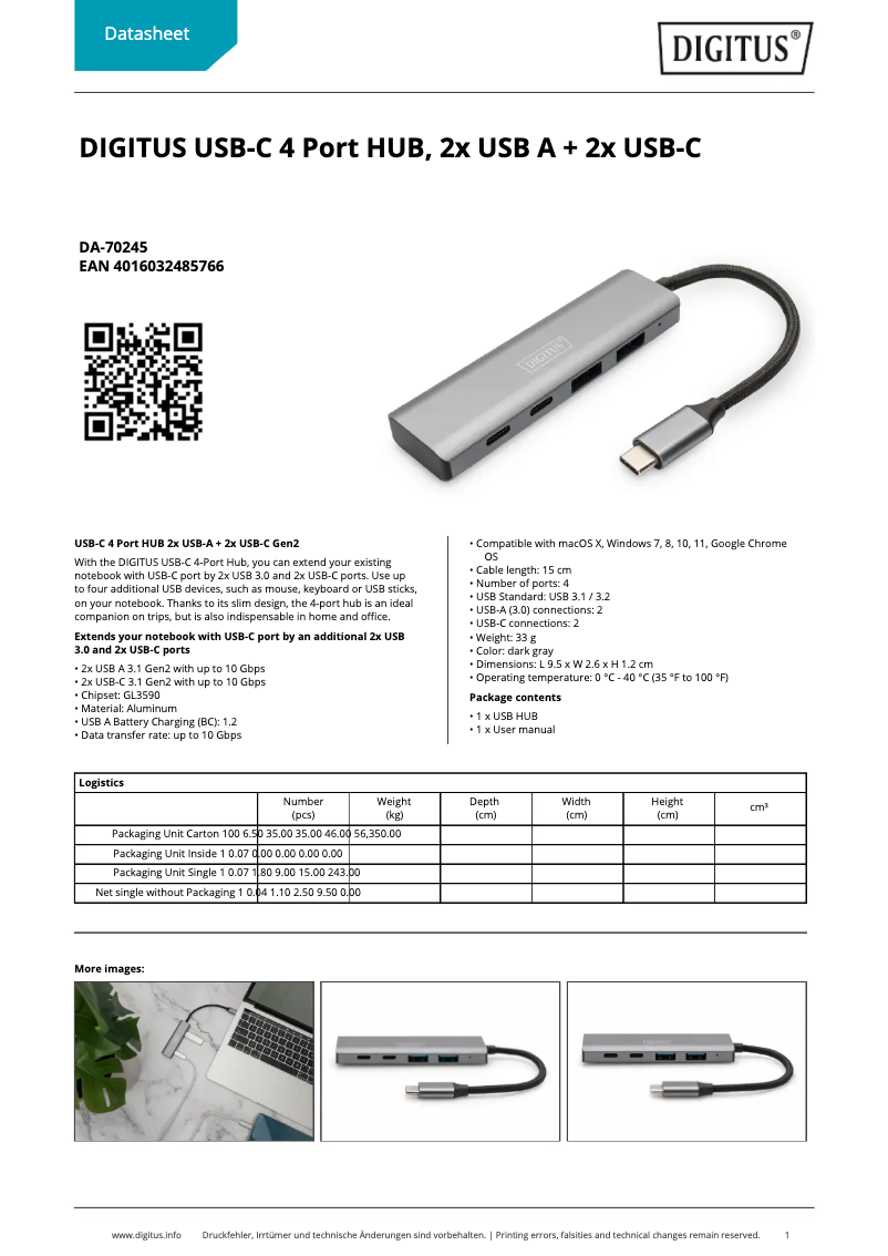 Imagen de la primera página del manual del dispositivo DA-70245