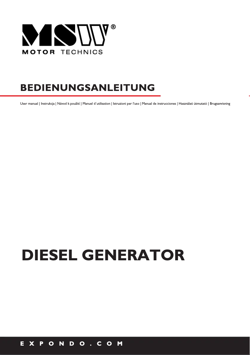 Imagen de la primera página del manual del dispositivo MSW-AVR 6000S EURO5