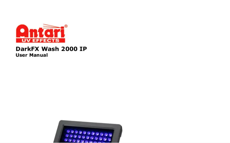 Página 1 del manual Manual de usuario Antari DarkFX IP Wash 2000