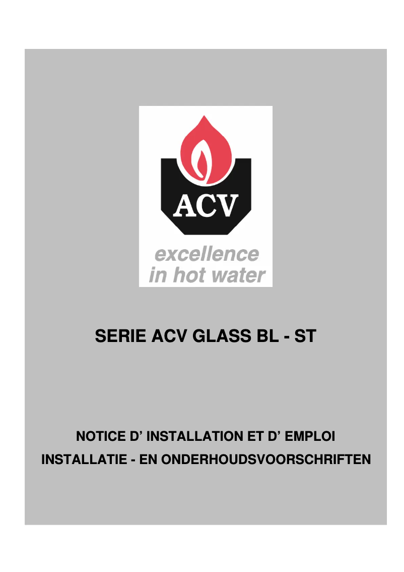 Página 1 del manual Manual de usuario ACV BL 50