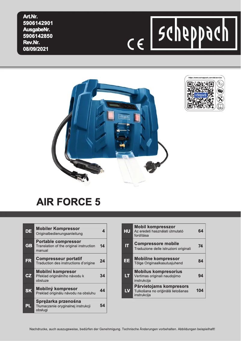 Imagen de la primera página del manual del dispositivo Air Force 5