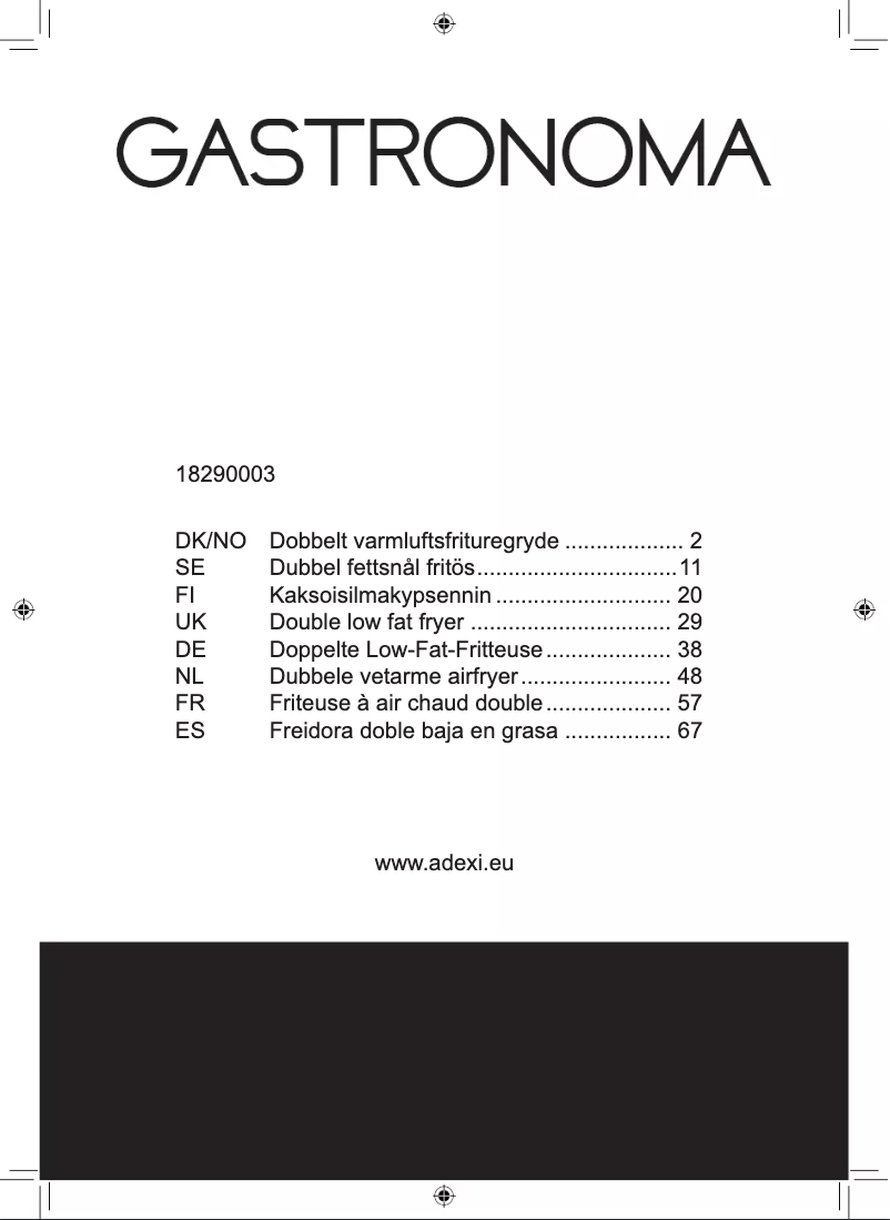 Imagen de la primera página del manual del dispositivo 18290003