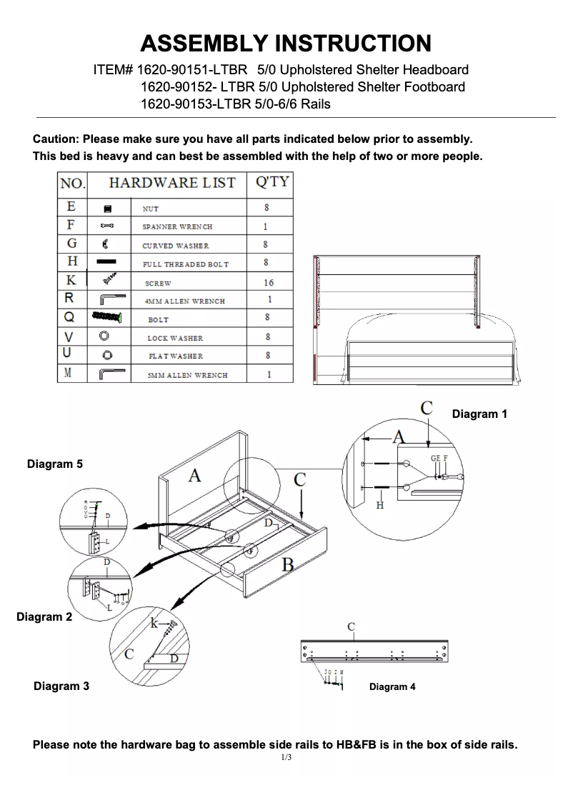 Página 1 del manual Manual de usuario Hooker 1620-90151-LTBR