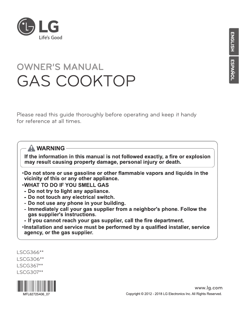 Página nº 1 - Manual de usuario LG Studio LSCG307BD