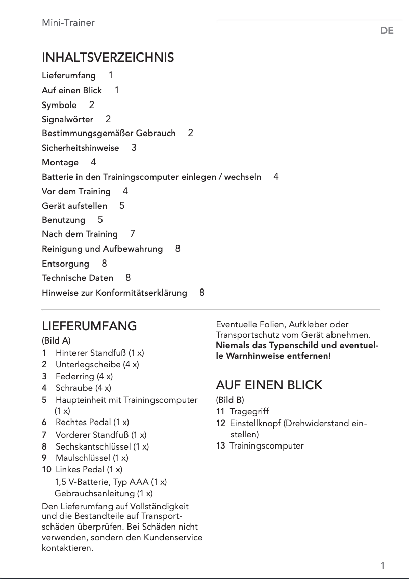 Página 1 del manual Manual de usuario VitalMaxx 05032