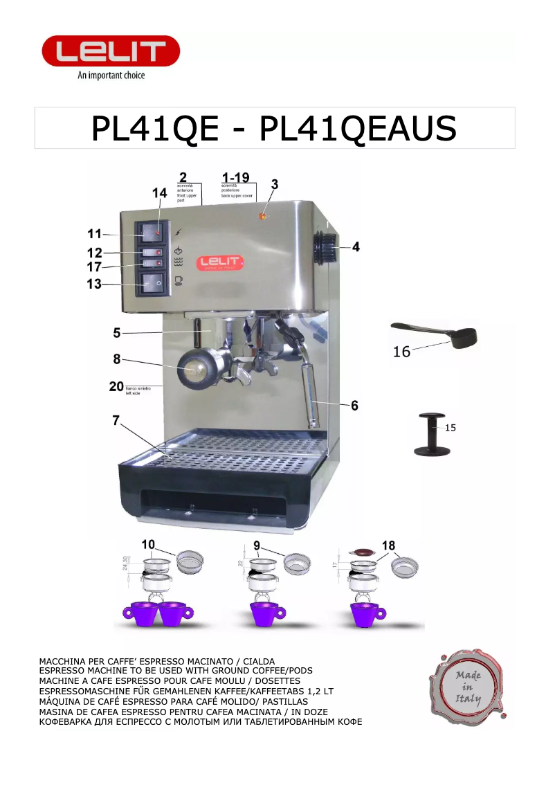 Imagen de la primera página del manual del dispositivo Anna PL41QEAUS