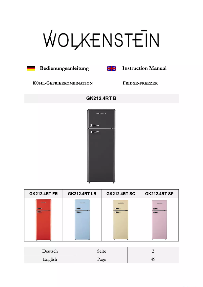 Imagen de la primera página del manual del dispositivo GK212.4RT LB A++