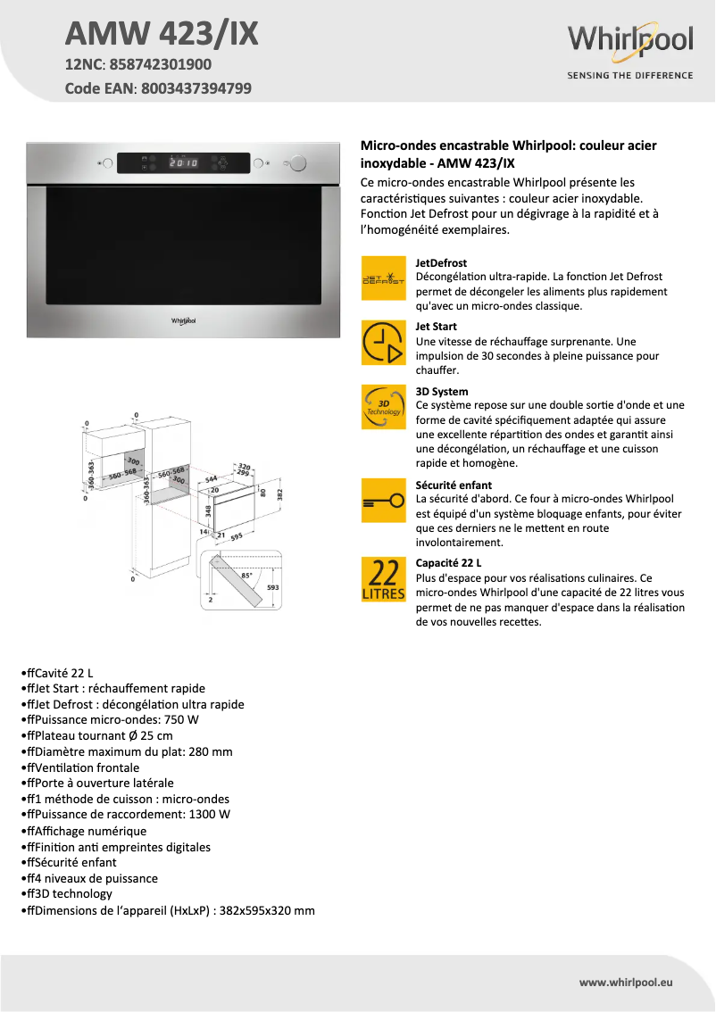 Imagen de la primera página del manual del dispositivo AMW 423/IX