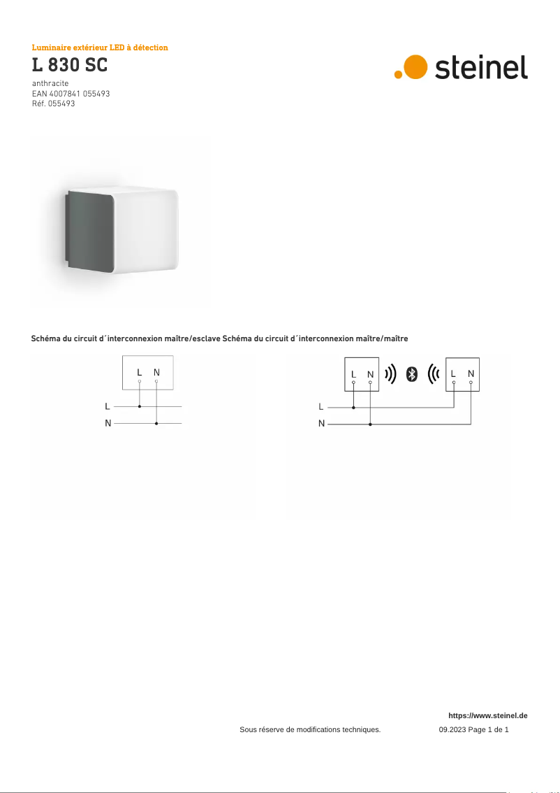 Imagen de la primera página del manual del dispositivo L 830 SC