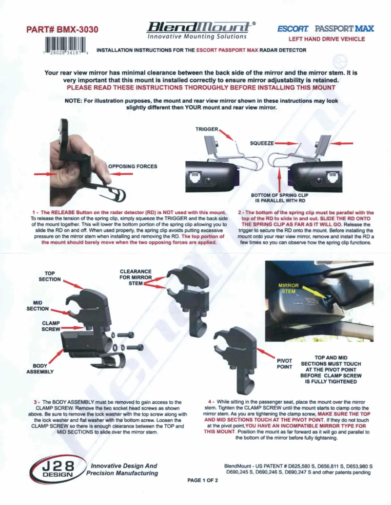 Imagen de la primera página del manual del dispositivo BMX-3030