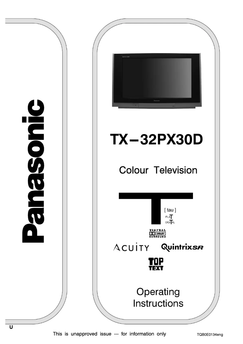 Página 1 del manual Manual de usuario Panasonic TX-32PX30D