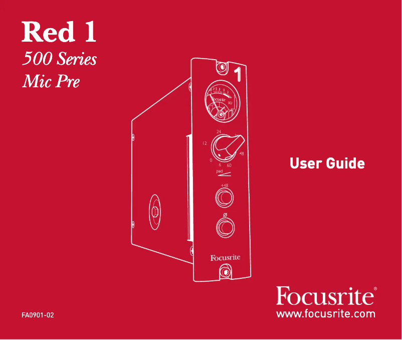 Imagen de la primera página del manual del dispositivo Red 1 500 Series
