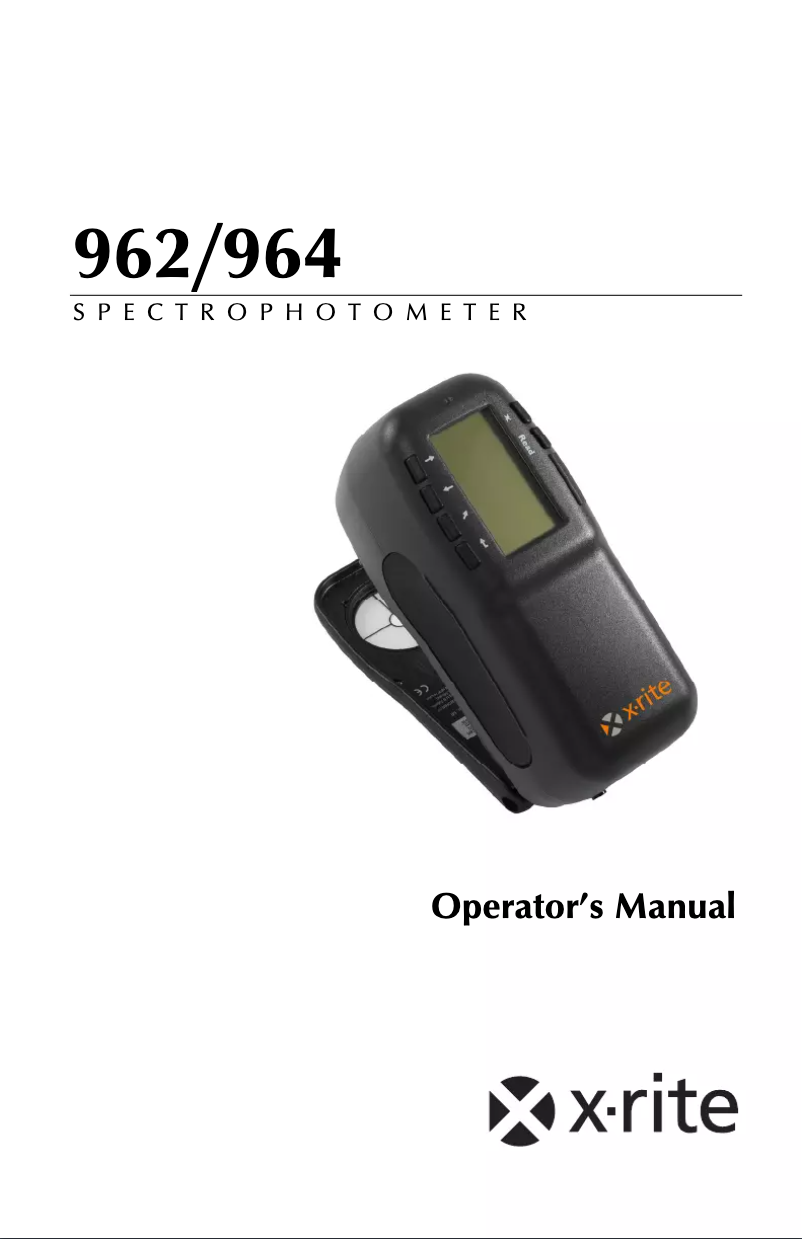 Página 1 del manual Manual de usuario X-Rite 962