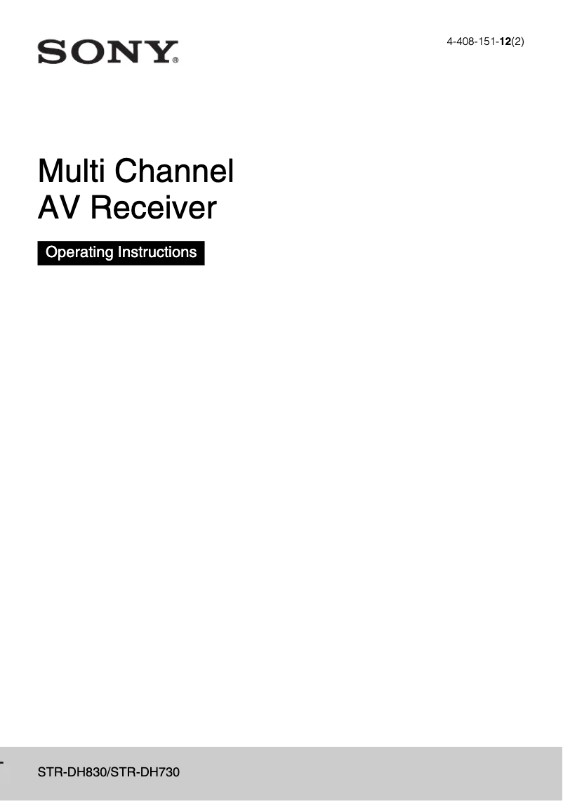 Imagen de la primera página del manual del dispositivo STR-DH830