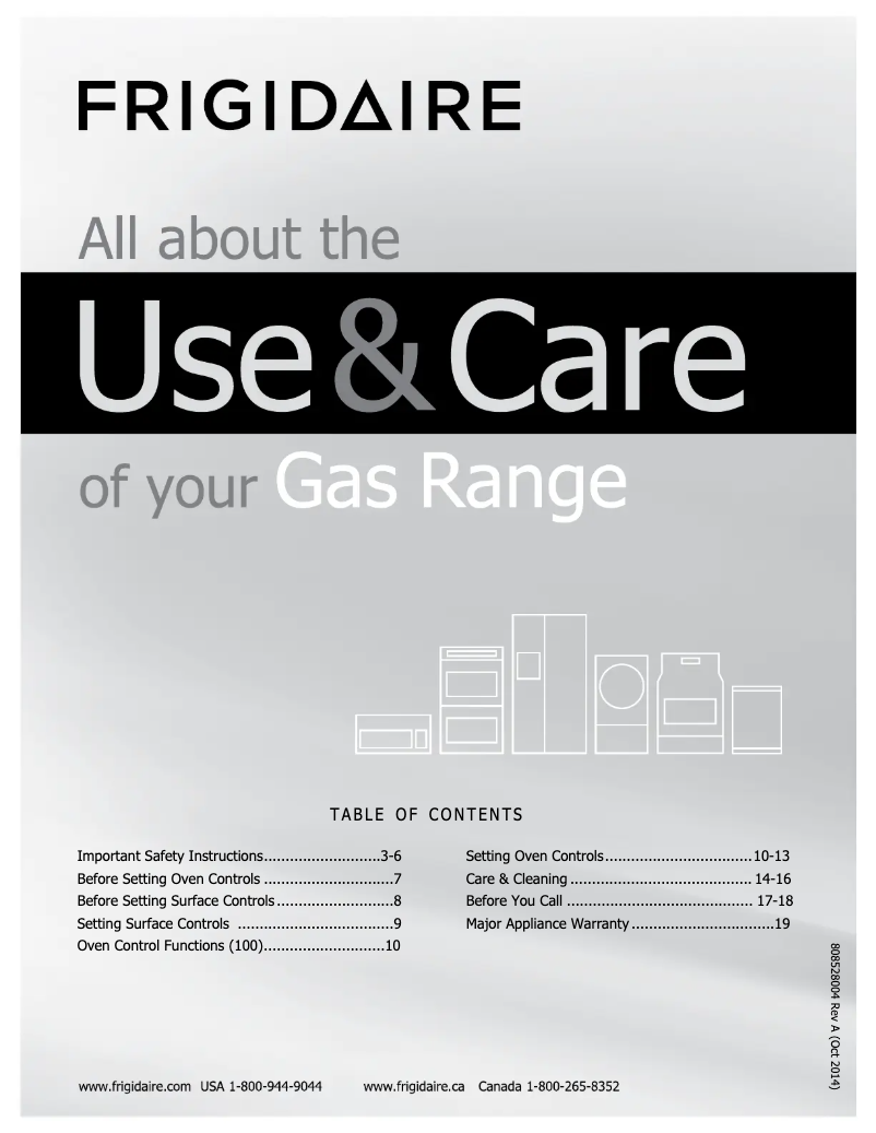 Página nº 1 - Manual de instrucciones Frigidaire FFGF3017LS