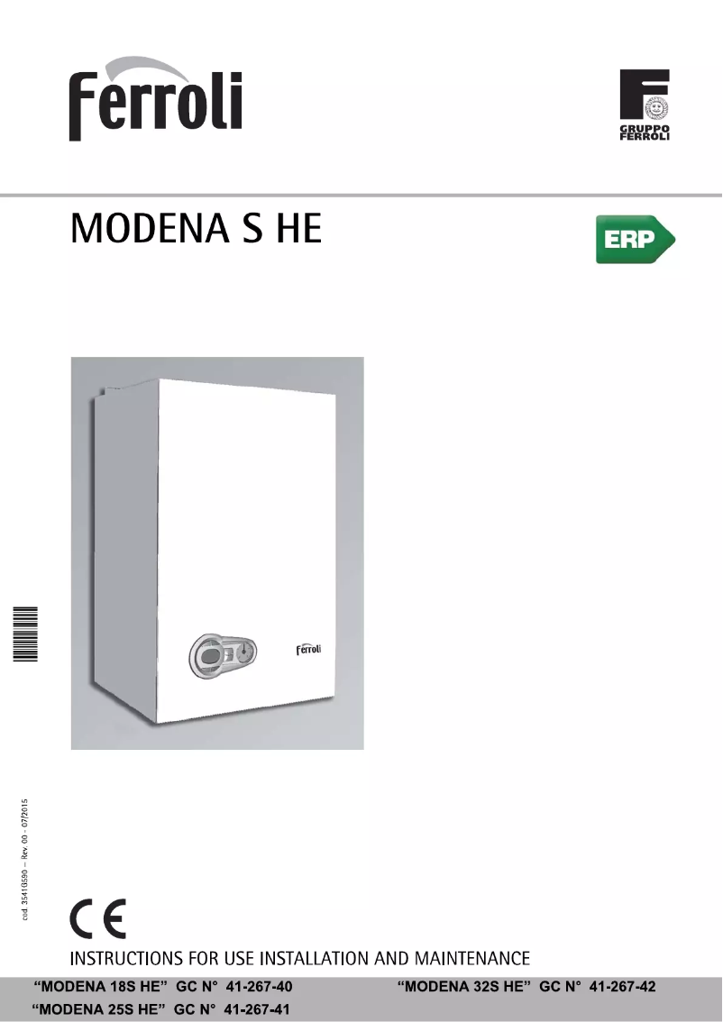 Página 1 del manual Manual de usuario Ferroli Modena 32S HE