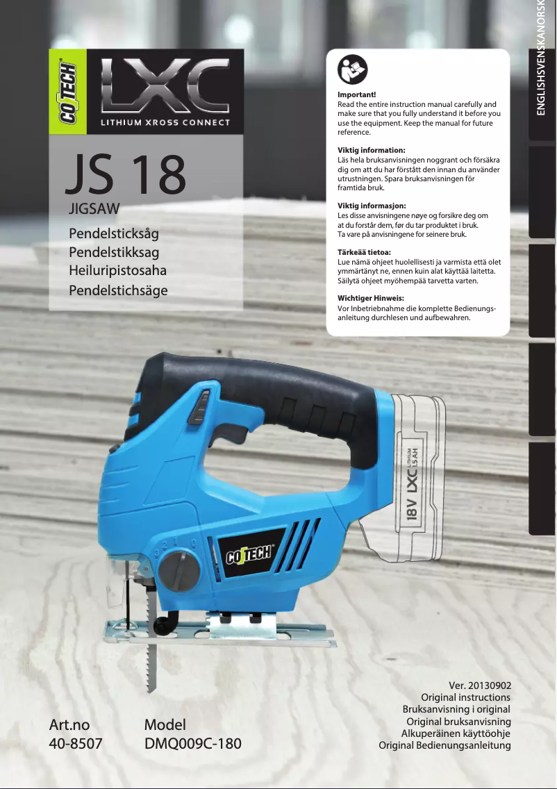 Página 1 del manual Manual de usuario Cotech JS 18