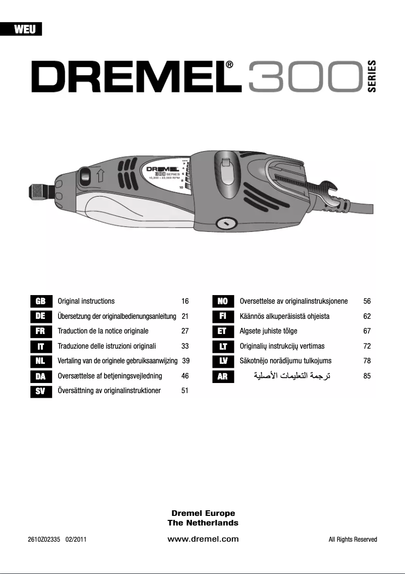 Página 1 del manual Manual de usuario Dremel 300-30