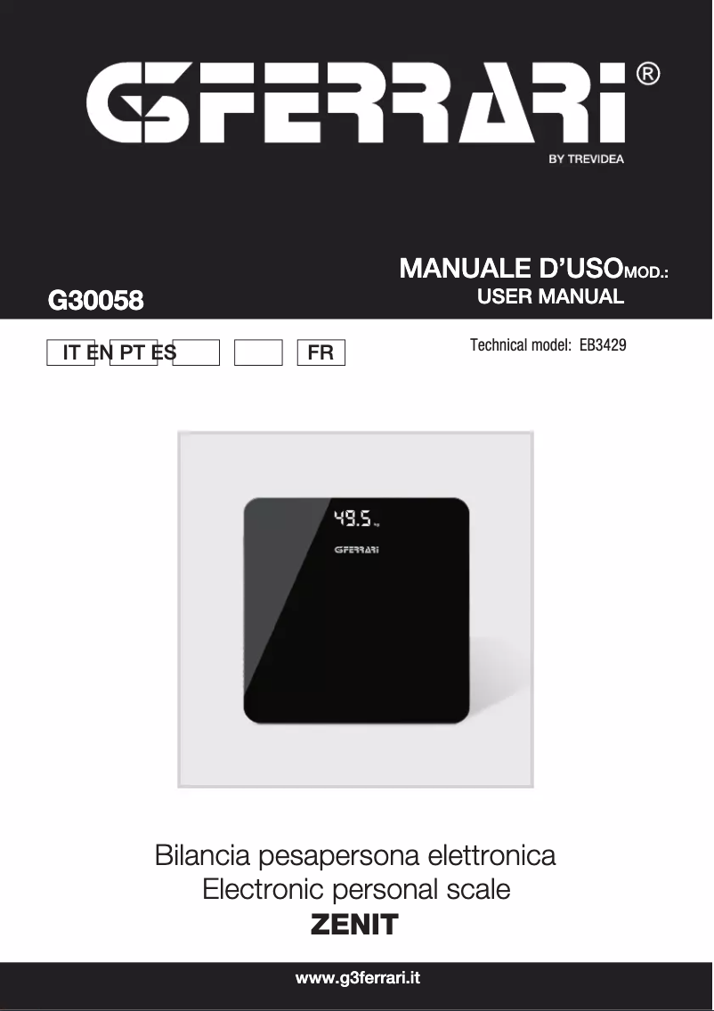Página 1 del manual Manual de usuario G3 Ferrari Zenit G30058