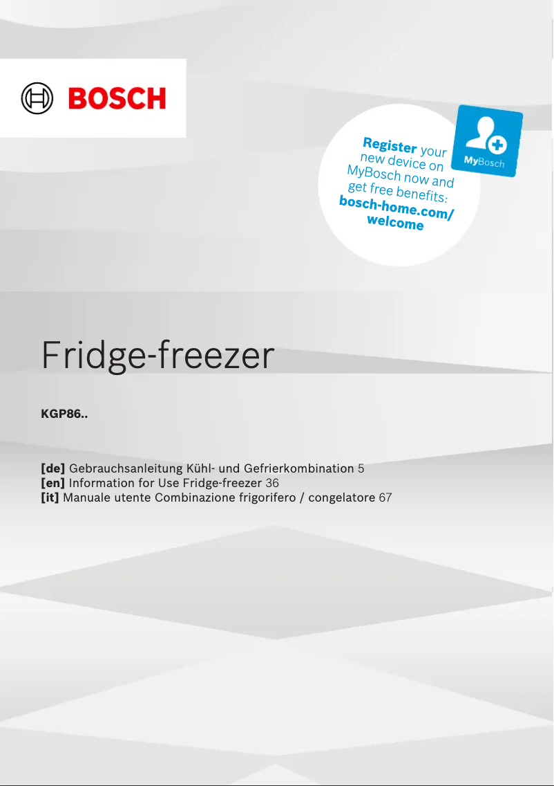 Página nº 1 - Manual de usuario Bosch KGP86FIC0N