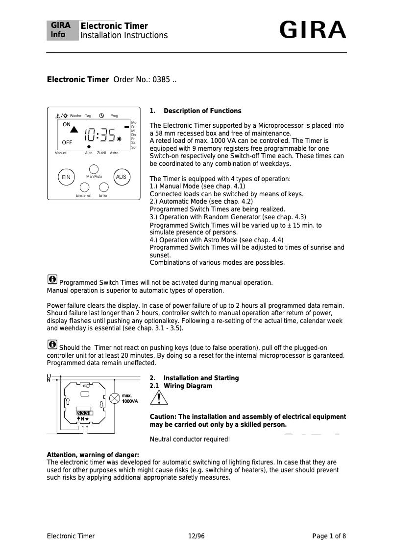 Imagen de la primera página del manual del dispositivo 0385