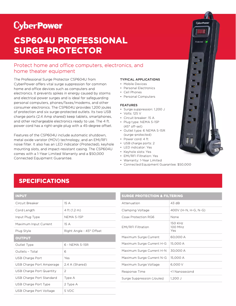 Imagen de la primera página del manual del dispositivo CSP604U