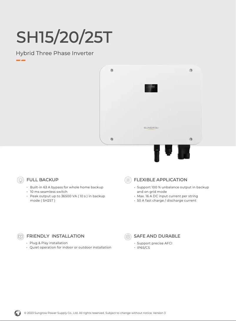Imagen de la primera página del manual del dispositivo SH25T