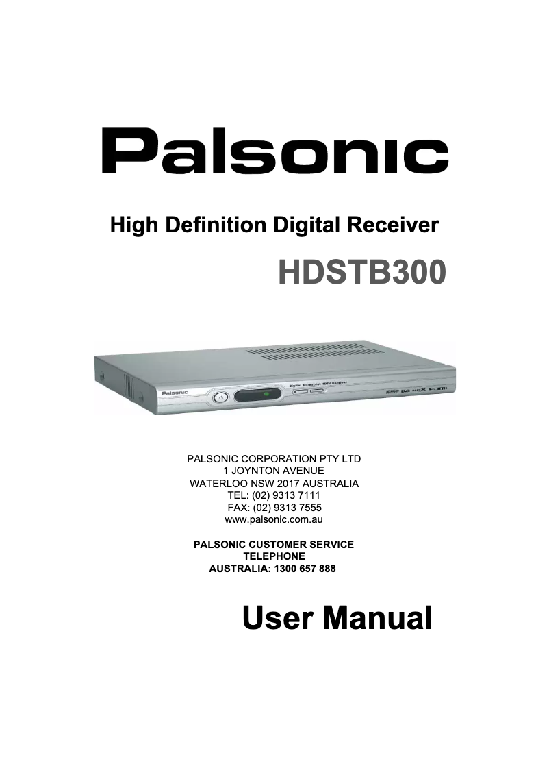 Imagen de la primera página del manual del dispositivo HDSTB300