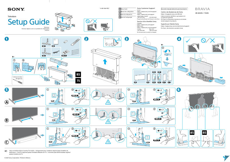 Imagen de la primera página del manual del dispositivo Bravia XR-75Z9J