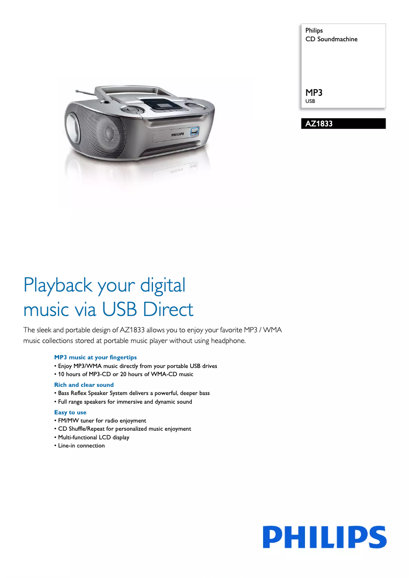 Imagen de la primera página del manual del dispositivo AZ1833