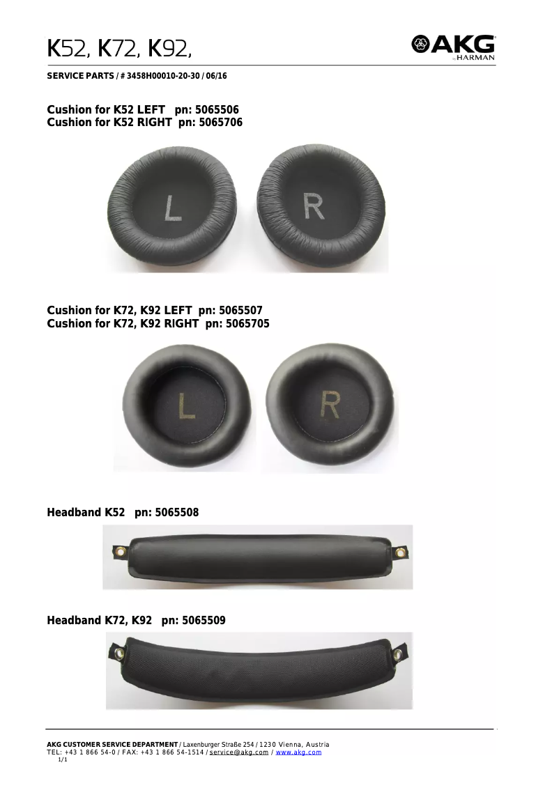 Página 1 del manual Manual de usuario AKG K92