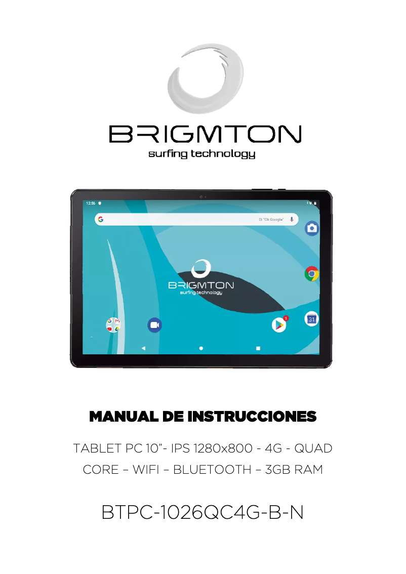Página 1 del manual Manual de usuario Brigmton BTPC-1026QC