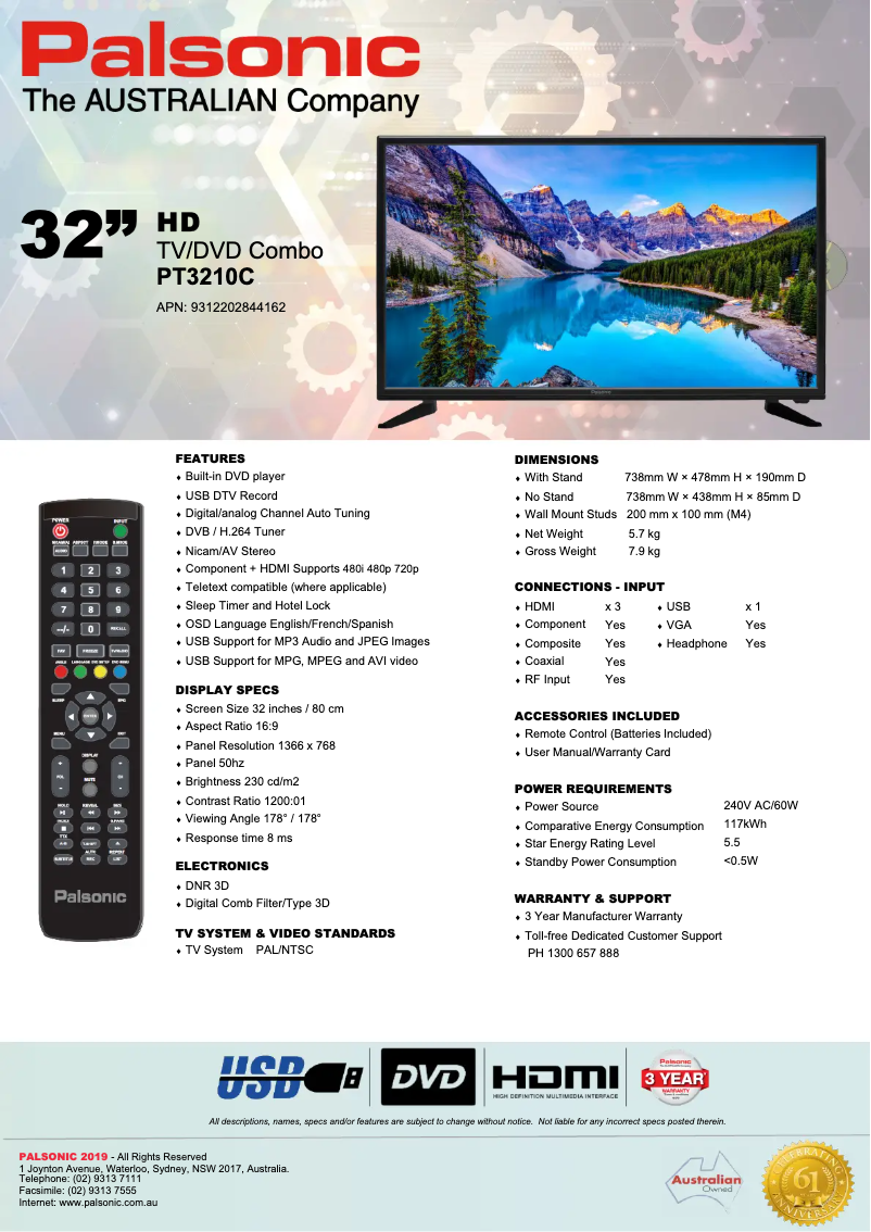 Imagen de la primera página del manual del dispositivo PT3210C