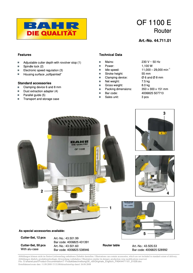 Página 1 del manual Manual de usuario Max Bahr OF 1100 E