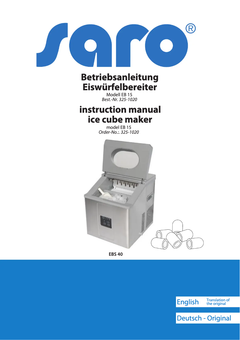 Imagen de la primera página del manual del dispositivo EB 15