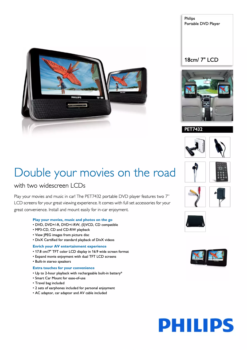 Página 1 del manual Folleto Philips PET7432