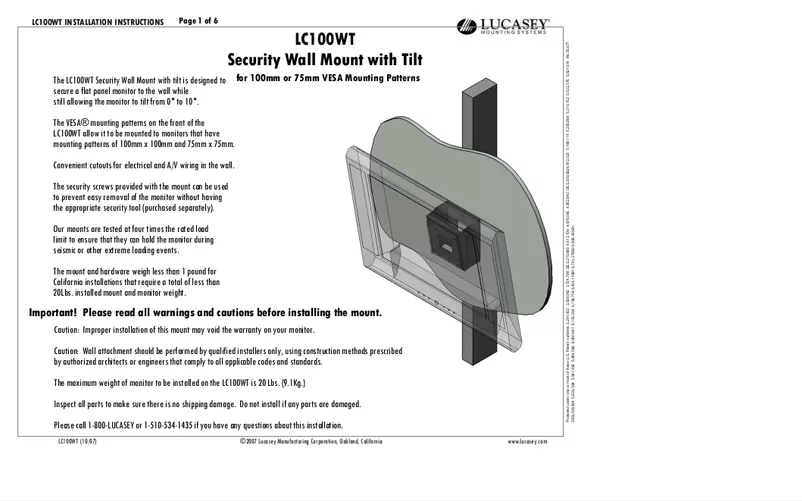 Imagen de la primera página del manual del dispositivo LC100WT