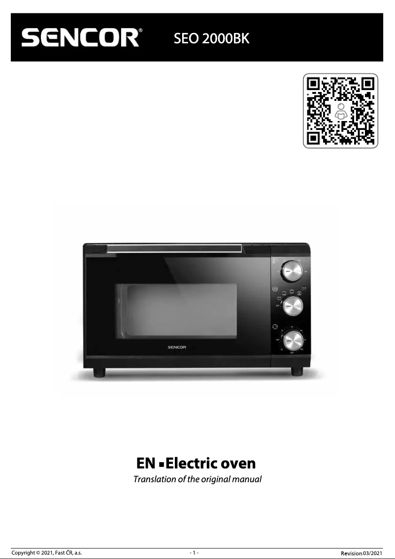 Imagen de la primera página del manual del dispositivo SEO 2000BK