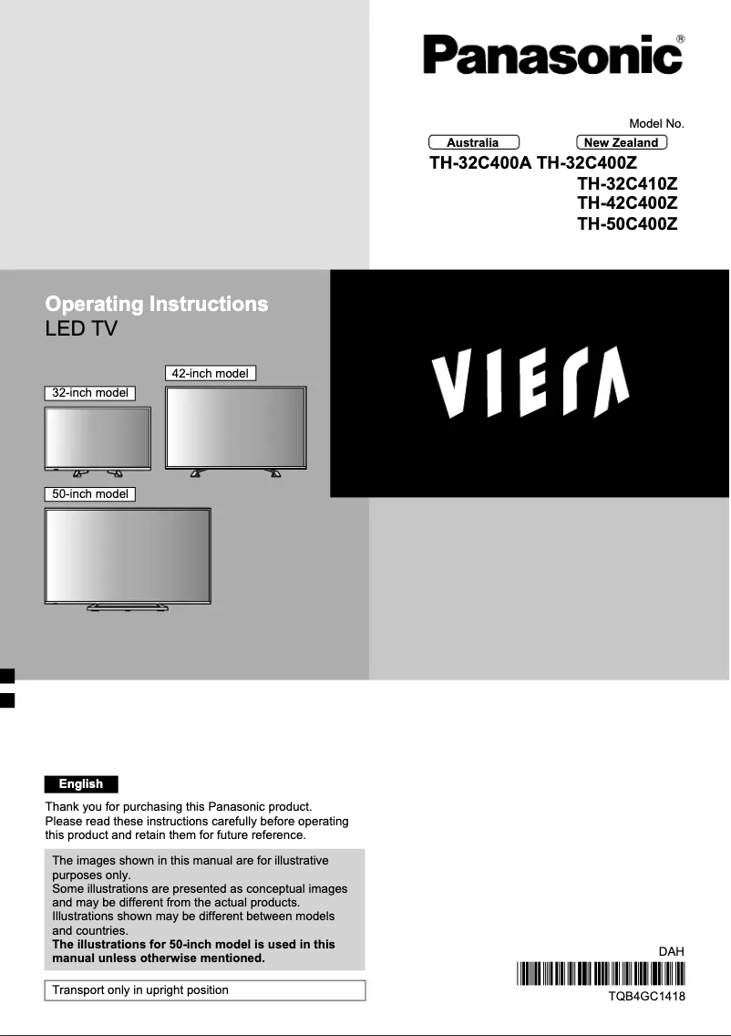 Imagen de la primera página del manual del dispositivo TH-32C400A