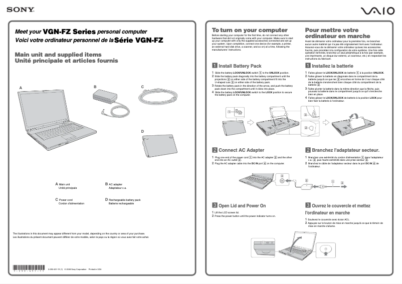 Página 1 del manual Manual de usuario Sony Vaio VGN-FZ340N