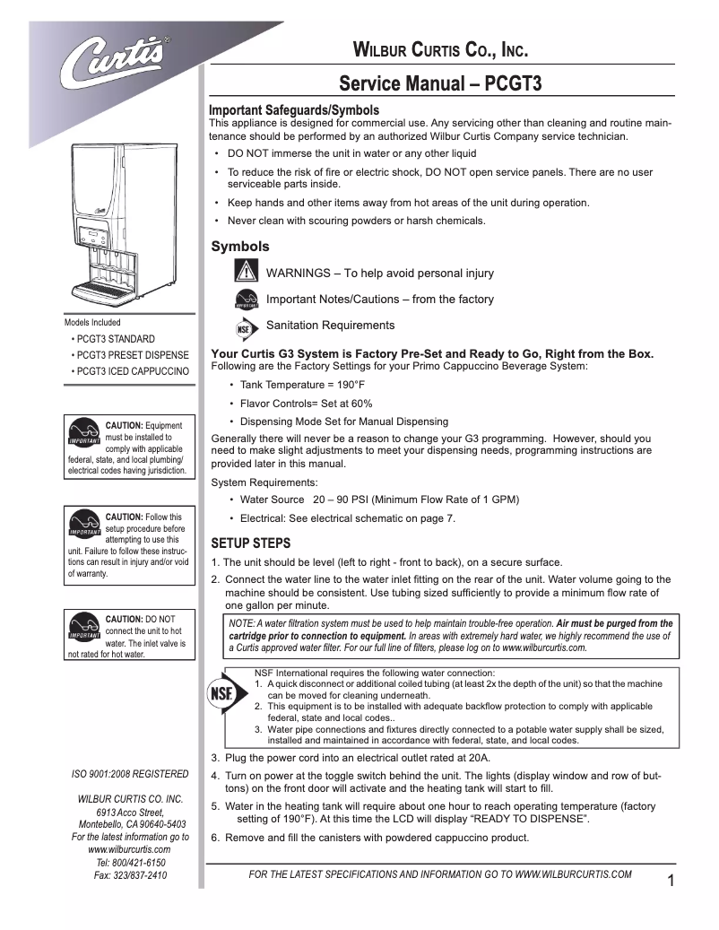 Imagen de la primera página del manual del dispositivo PCGT3