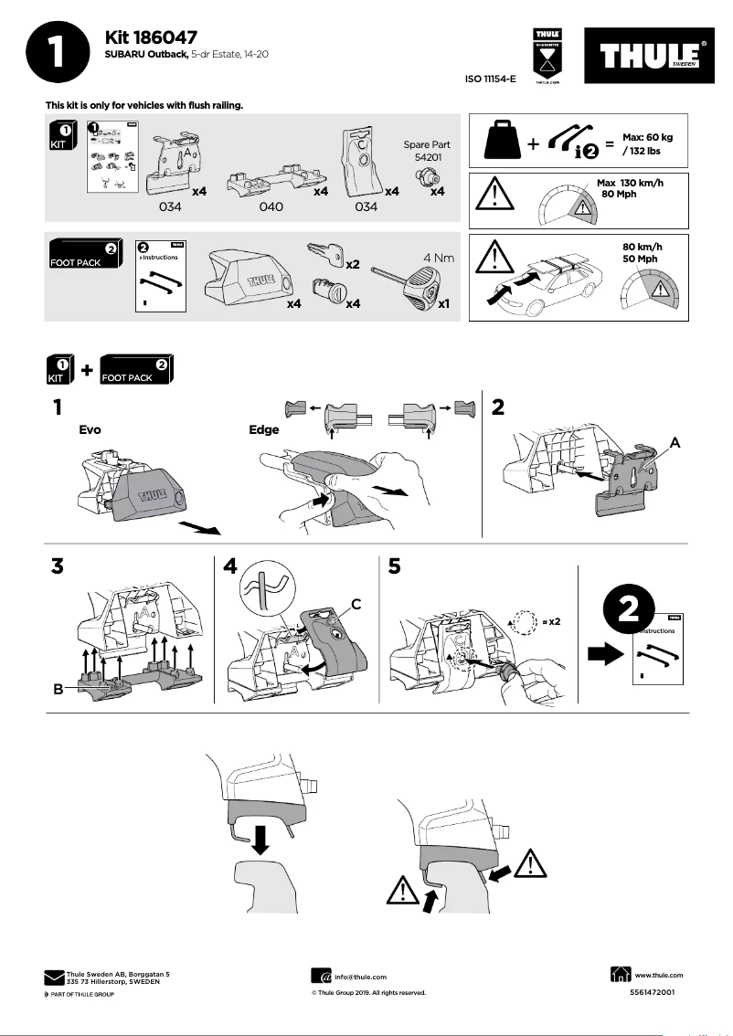 Página 1 del manual Manual de usuario Thule Kit 186047