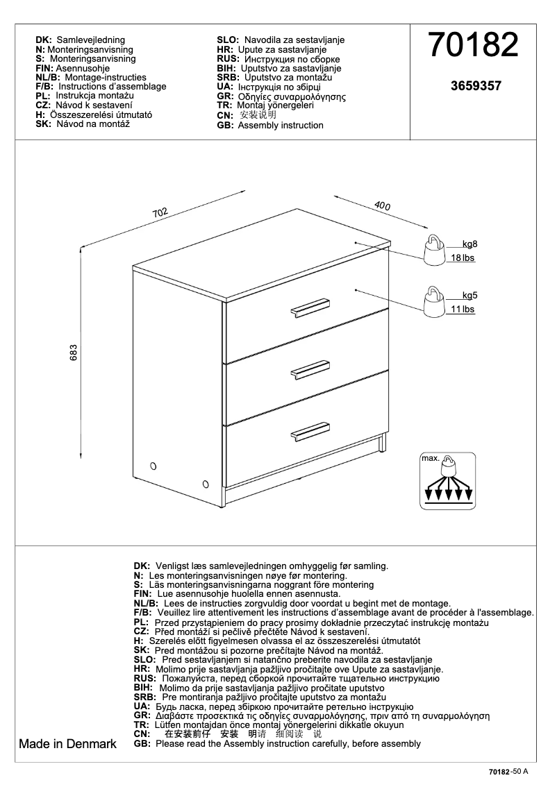 Página nº 1 - Manual de usuario JYSK Kokkedal (71x69x40)
