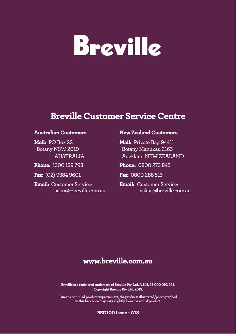 Página 1 del manual Manual de usuario Breville Aroma Style Electronic BCM600